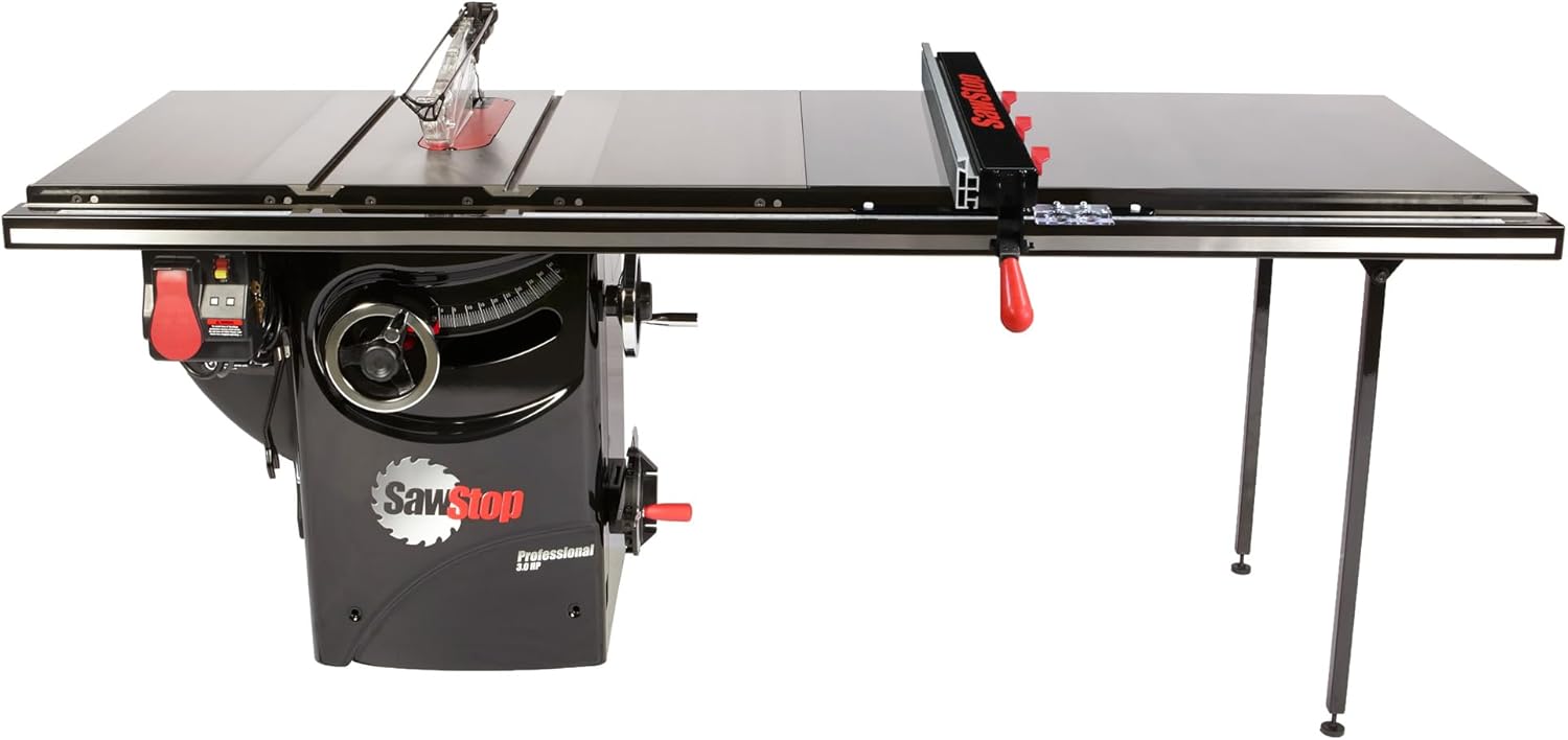 Sawstop 10 Inch 230V 3HP 1 Phase Cabinet Saw with 52 Inch T-Glide Advance Rip Fence - Image 1