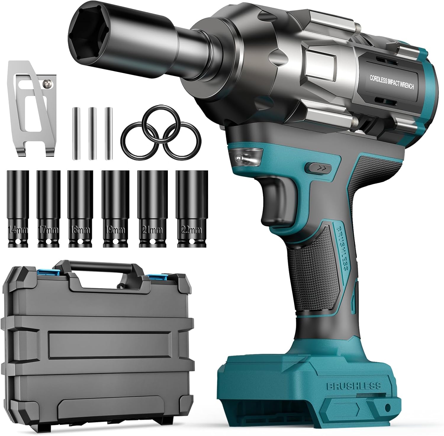Cordless Impact Wrench for Makita 18V Battery – 1/2" Brushless Impact Driver, 900 Ft-Lbs (1200Nm) High Torque, 4-Speed, LED Light, Includes 6 Sockets (Bare Tool Only) - Image 1