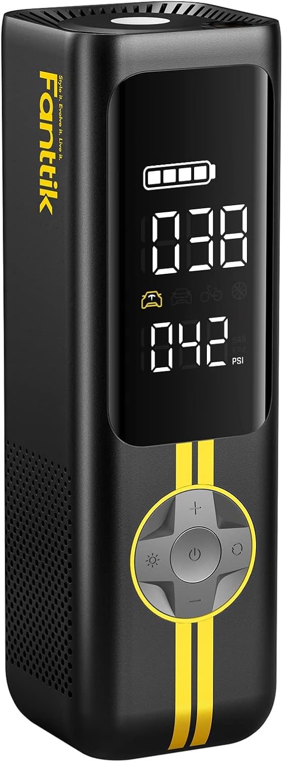 Fanttik X8 APEX EV Tire Inflator Portable Air Pump, 2X Faster Inflation, 150PSI Cordless Air Compressor with Powerful Battery, Fits Electric Cars, Cars, Motorcycles, Bikes, Balls - Image 1