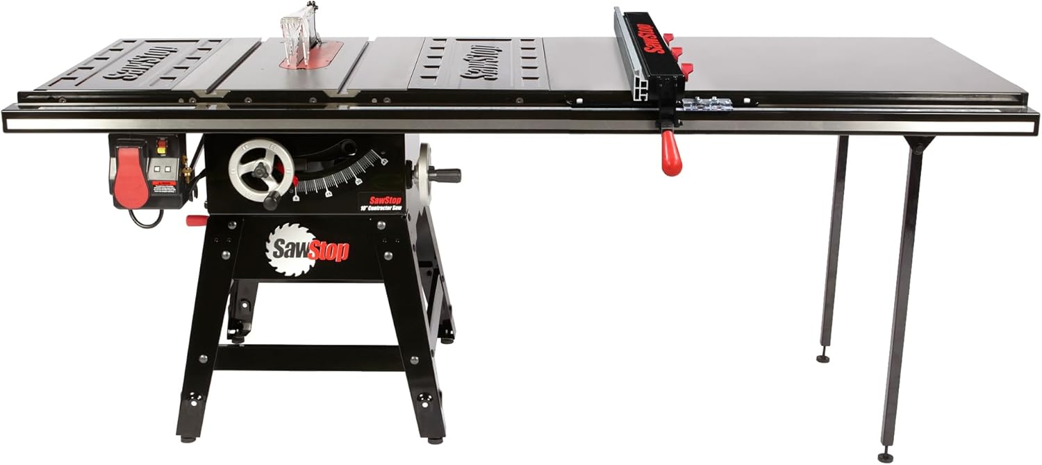 Sawstop 10 Inch 120V 1.75HP 1 Phase Contractor Saw with 52 Inch T-Glide Advance Rip Fence - Image 1