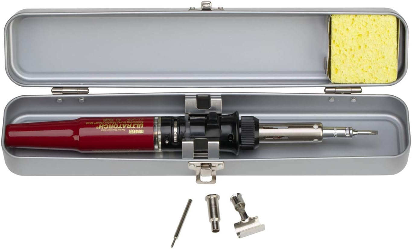 Master Appliance Ultratorch UT-100SiK Butane Powered Cordless Soldering Iron, Flameless Heat Tool for Wire Connectors and Pinpoint Butane Torch, 3 in 1 Tool with Metal Case - USA Company - Image 1