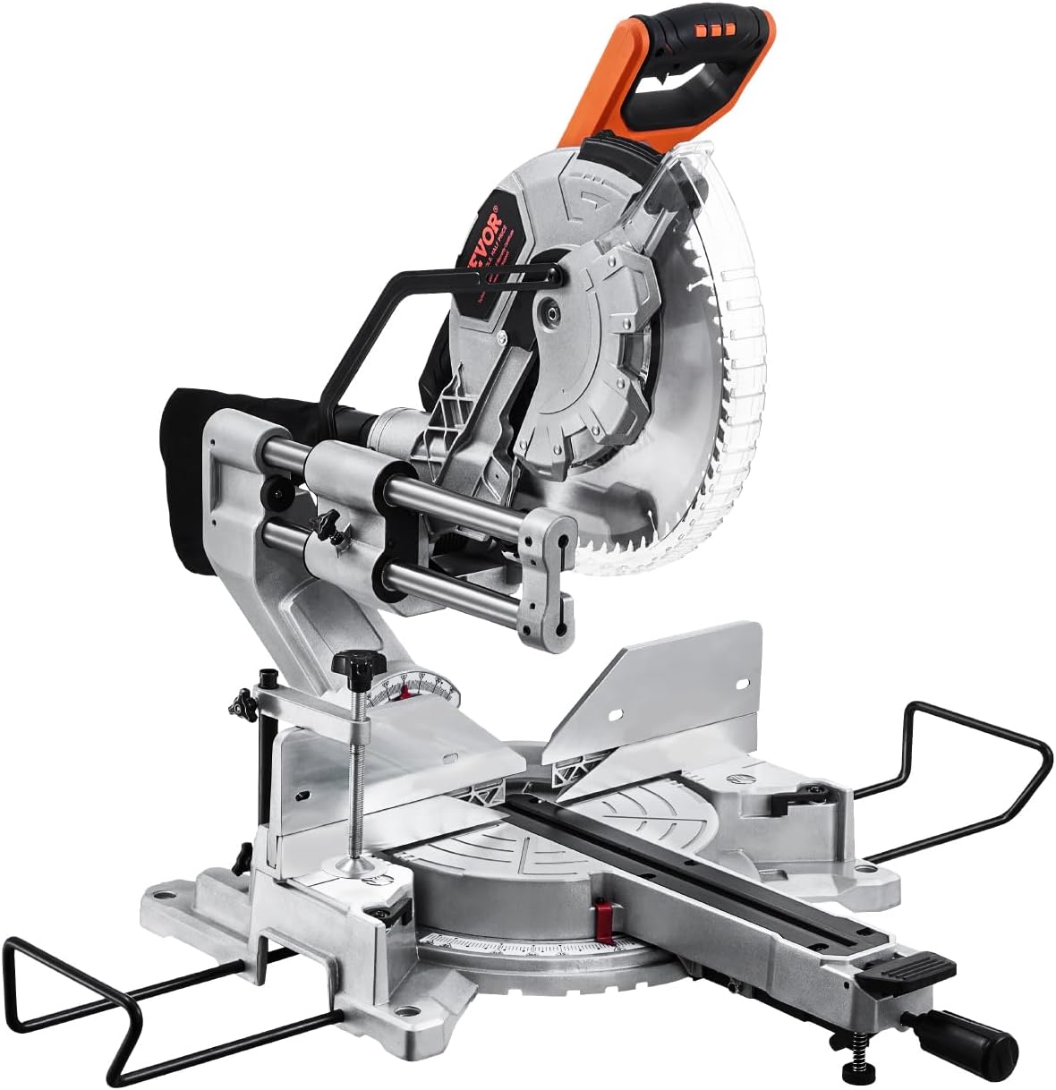VEVOR Sliding Compound Miter Saw, 12-Inch Blade, 15 Amp Motor, 60-Tooth, Corded Double Bevel Sliding Miter Saw, LED Precision Alignment, Angle Adjustable, for Wood, Composite Decking, Laminates - Image 1