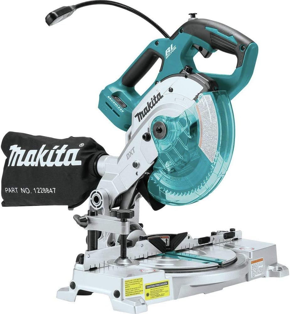 Makita XSL05Z 18V LXT Lithium-Ion Brushless Cordless 6-1/2" COMPACT Dual-Bevel Compound Miter Saw with Laser, TOOL Only - Image 1