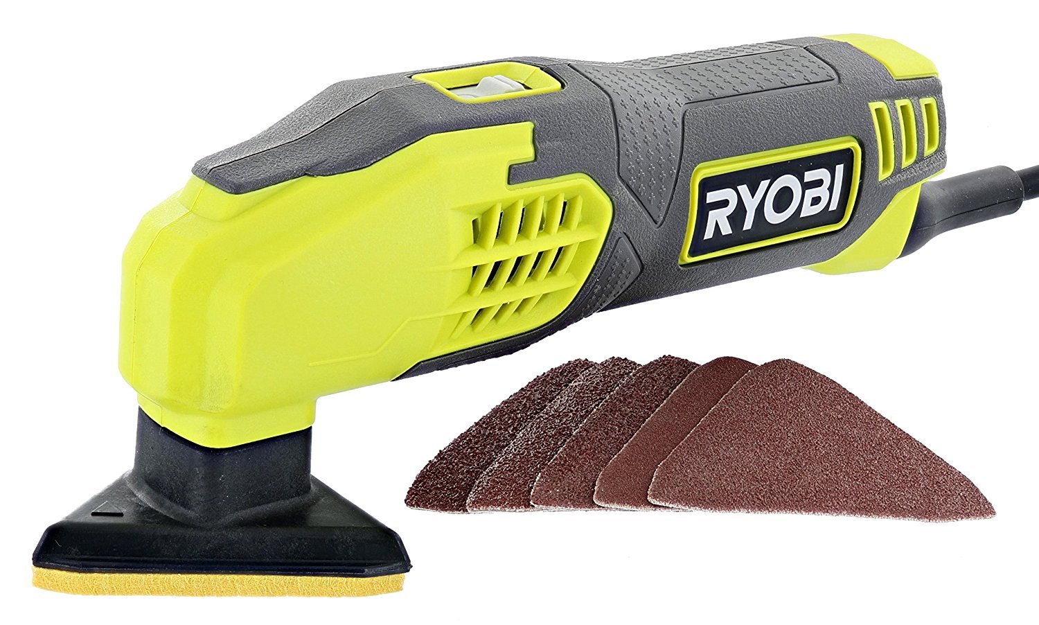 Ryobi DS1200 .4 Amp 13,000 OBM Corded 2-7/8" Detail Sander w/Triangular Head and 5 Sanding Pads - Image 1