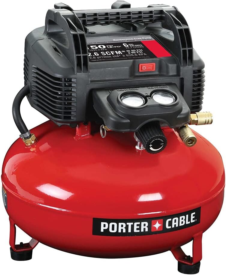 PORTER-CABLE Air Compressor, 6-Gallon, Pancake, Oil-Free (C2002-ECOM) - Image 1
