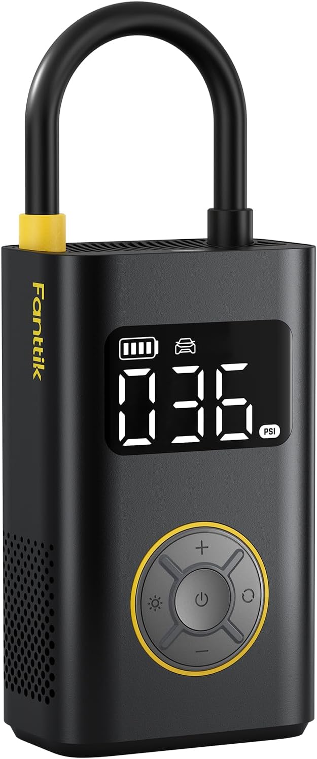 Fanttik X9 Pro Portable Tire Inflator for Compact Car, 1Min Fast Inflate Electric Bike Pump with Digital Tire Pressure Gauge, 150PSI Air Compressor for Electric Bikes, Motorcycle, Ball - Image 1