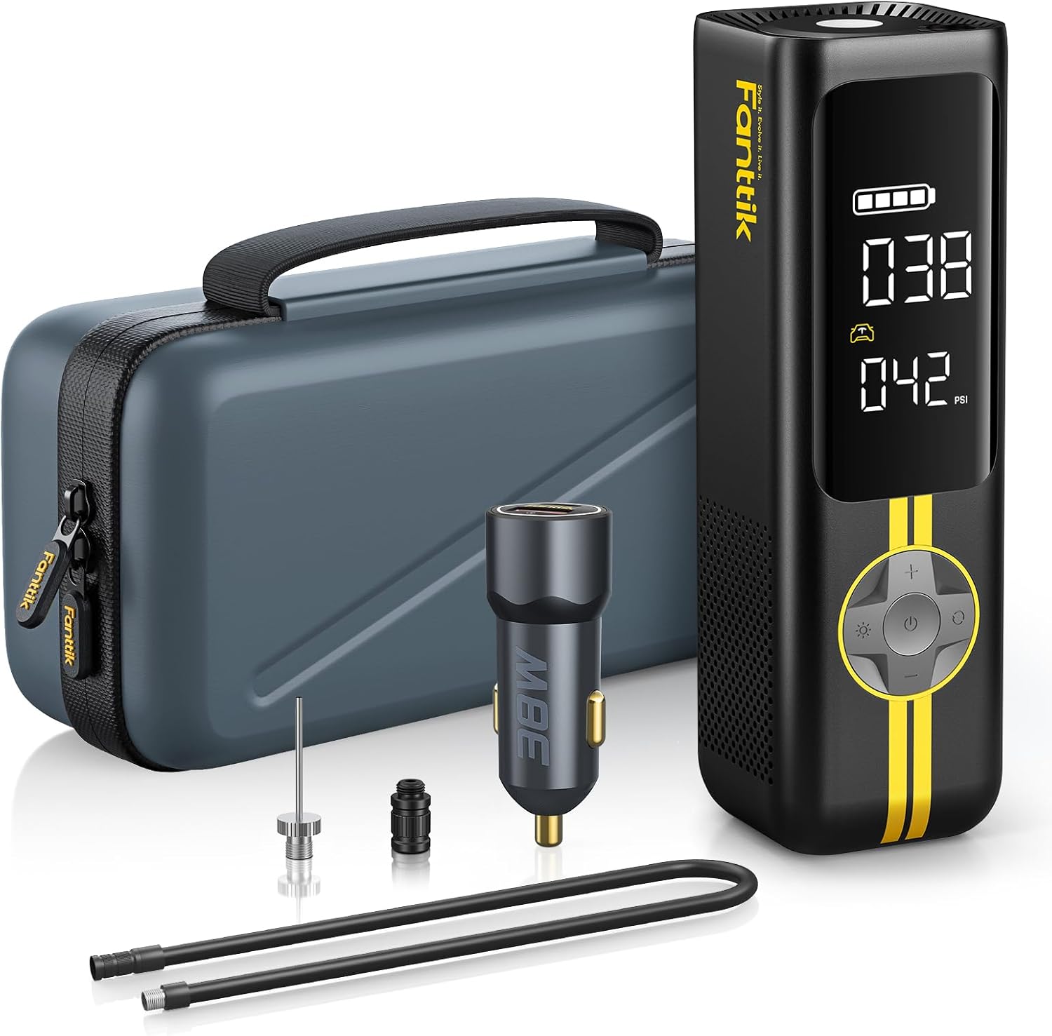 Fanttik X8 APEX EV Tire Inflator Portable Air Pump, 2X Faster Inflation, 150PSI Cordless Air Compressor with Powerful Battery, Fits Electric Cars, Cars, Bikes, Motorcycles, Balls, Deluxe Package - Image 1
