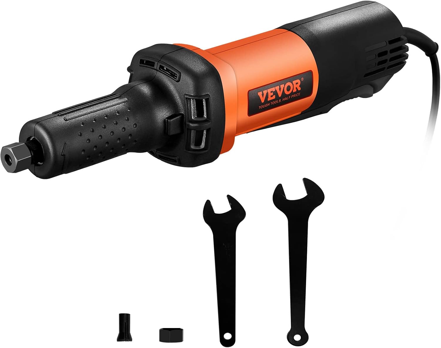 VEVOR Die Grinder, 1/4", Heavy-Duty Electric, Adjustable Speed (10000-28000RPM), Ergonomic Grip for Polishing, Cutting, Rust Removal, Grinding, Welding Repair, with 1/4" & 1/8" Collets - Image 1