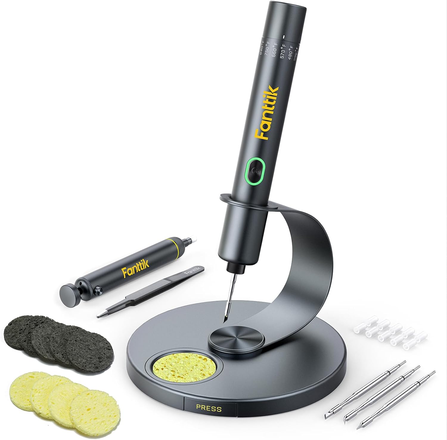 Fanttik T1 Max Soldering Iron Kit, Cordless Soldering Iron, 7 Seconds Fast Heating(390°F-840℉), Auto Sleep, 4 Precision Soldering Tips(C210), 360° Swivel Stand, Soldering Iron for Precision Repair - Image 1