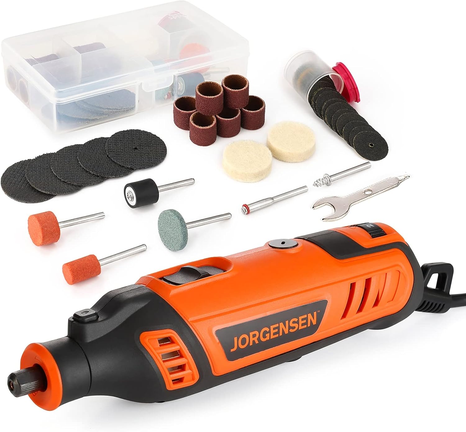 JORGENSEN Rotary Tool Kit, 6 Variable Speed Rotary Tool With 51pcs Accessories, 1.6 Amp Heavy Duty Powerful Rotary Tool With 1/8 Chuck, Perfect For Cutting, Grinding, Sanding, Polishing - Image 1