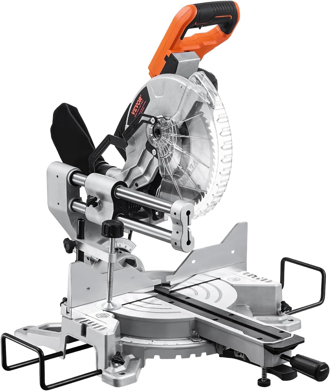 VEVOR Sliding Compound Miter Saw, 10-Inch Blade, 15 Amp Motor, 60-Tooth, Corded Double Bevel Sliding Miter Saw, LED Precision Alignment, Angle Adjustable, for Wood, Composite Decking, Laminates - Image 1