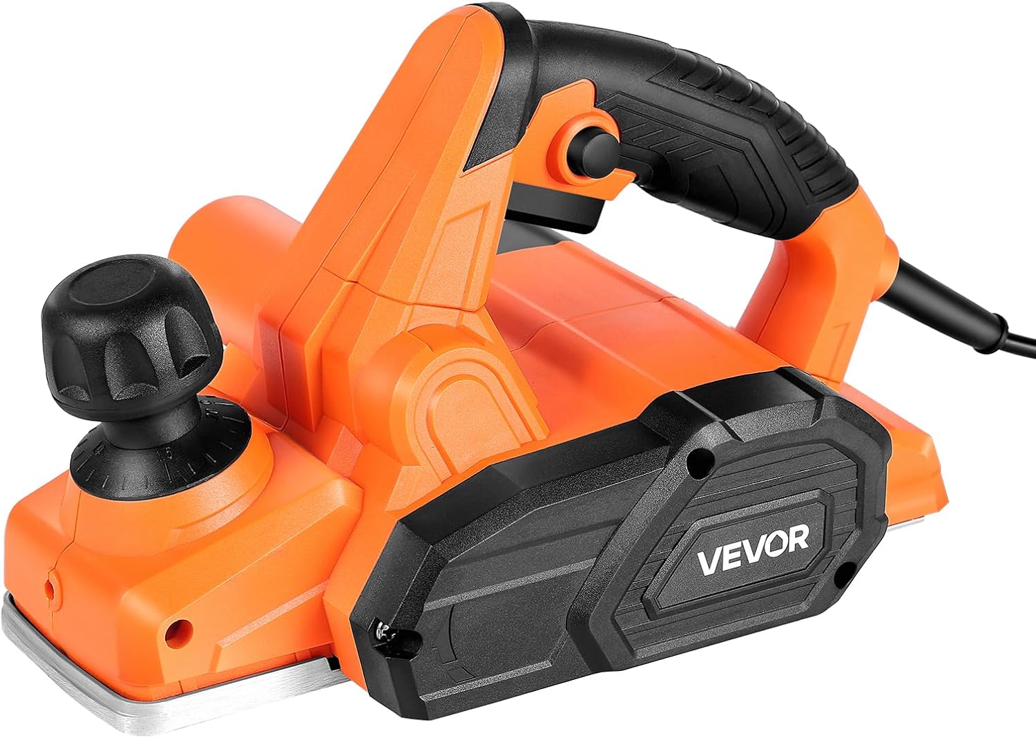 VEVOR Electric Hand Planer, 3-1/4-Inch Cut Width, 7-Amp 16800 RPM Corded Power Handheld Planer for Wood, with Adjustable Cut Depth, 2 Blades, for Woodworking Wood Chamfer DIY Smooth Finish Carpentry - Image 1