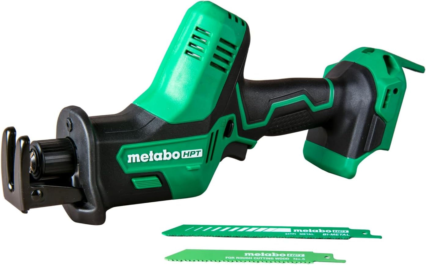Metabo HPT 18V Cordless One-Handed Reciprocating Saw, Lightweight Design, Compact Saw Size, High-Speed 3,200 Strokes Per Minute, Versatile Blade Compatibility, LED Light, CR18DAQ4 - Image 1