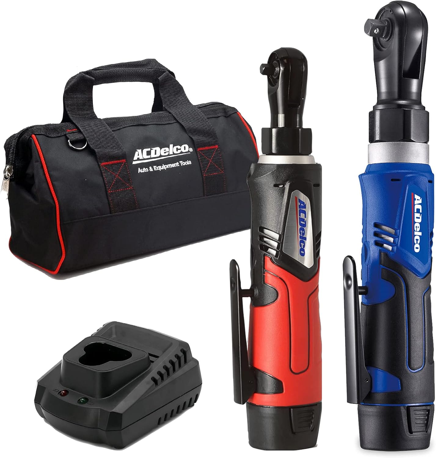 ACDelco Tools ARW1209-K92 G12 Series 12V Li-ion Cordless ¼” & 3/8” Ratchet Wrench Combo Tool Kit with 2 Batteries and Canvas Bag - Image 1