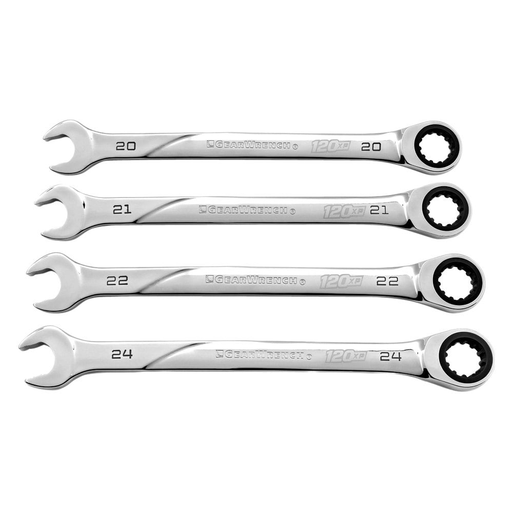 GearWrench 86428 - 120XP 4-Piece Metric Spline Straight Head Universal XL Ratcheting Combination Wrench Set - Image 1