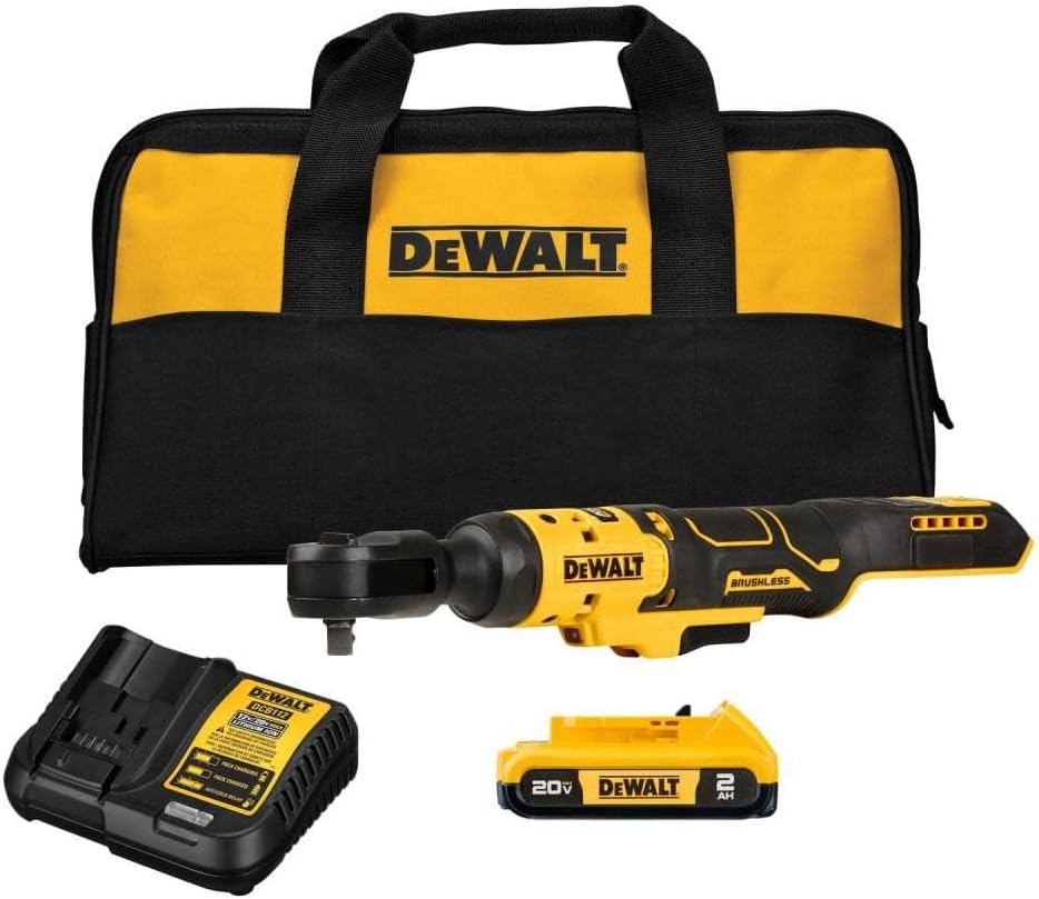 DEWALT 20V MAX Ratchet Set, 3/8 inch, 70 lbs of Torque, Battery and Storage Bag Included (DCF513D1) - Image 1