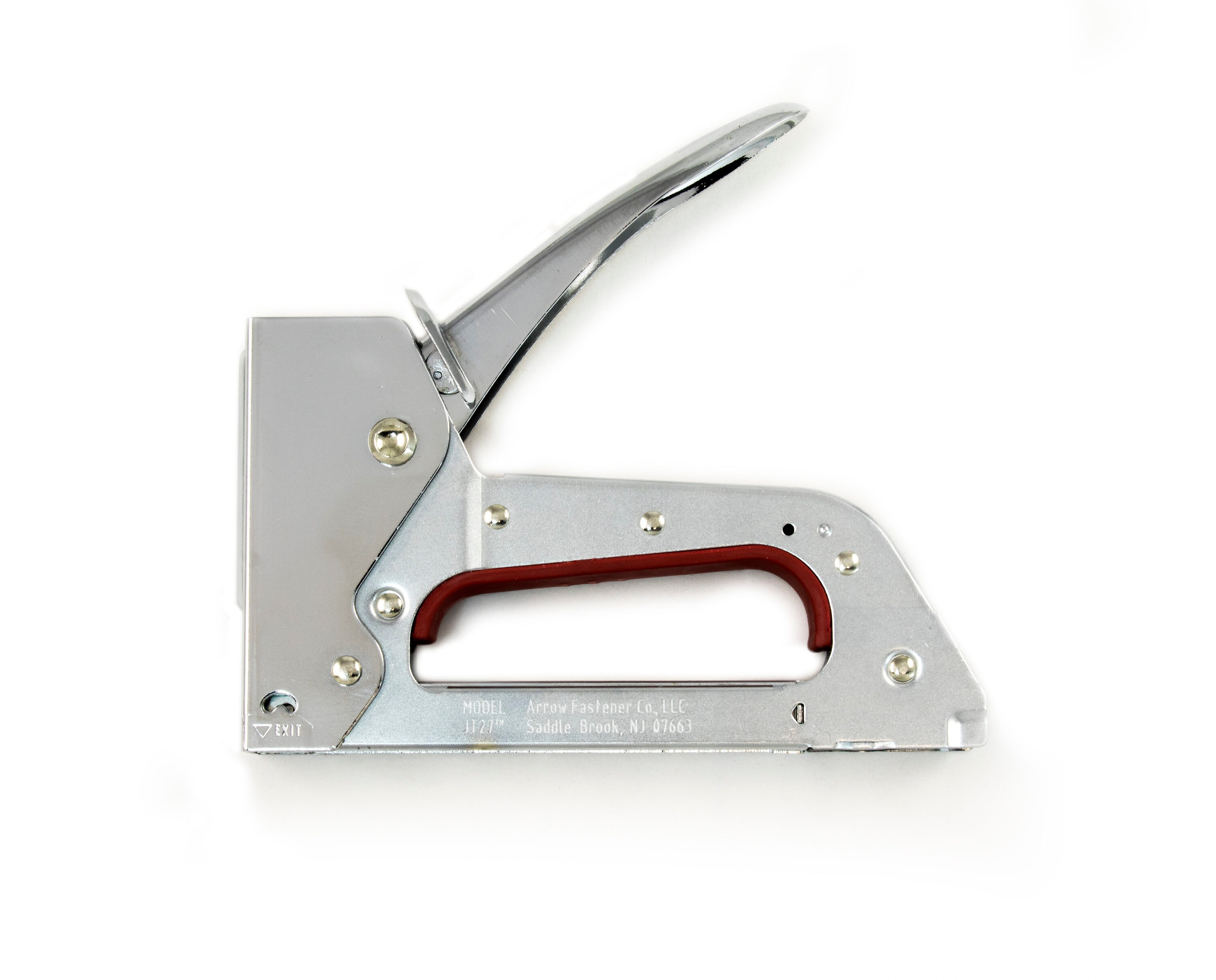 Arrow JT27 Light-Duty Manual Staple Gun with Bottom Load Pinch Release and Handle Lock, Chrome Finish, New - Image 1