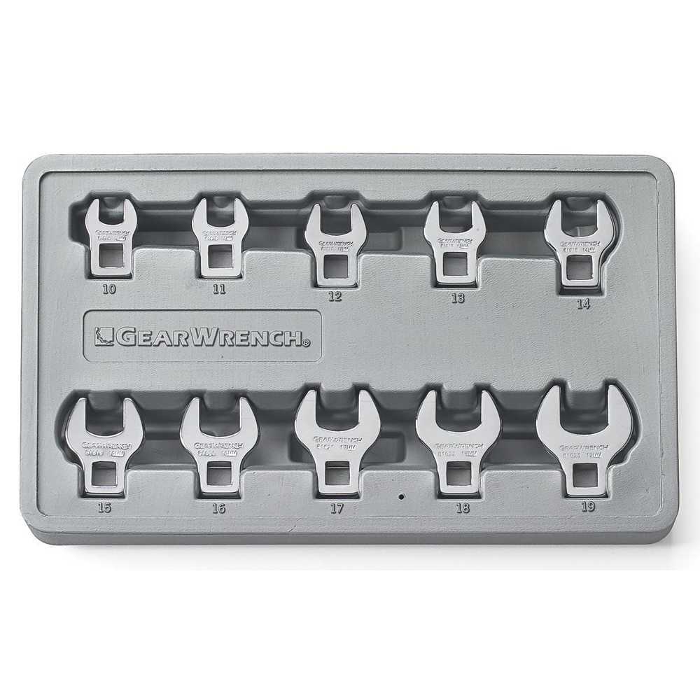 GEARWRENCH 10 -Piece Set 6-point Metric Crowfoot Open end Wrench Includes Hard Case - Image 1