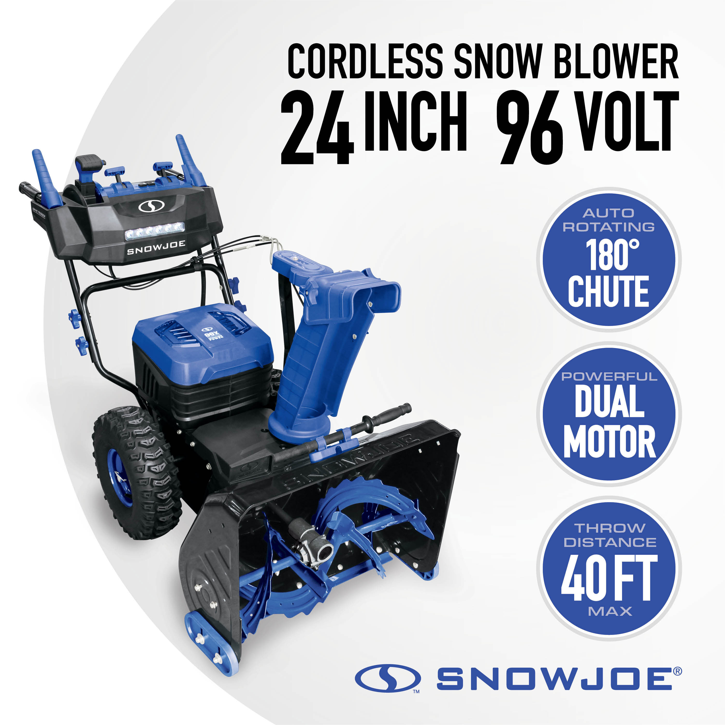 Snow Joe 96-volt 24-in Two-stage Self-propelled Battery Snow Blower 12 Ah (Battery Included) (Charger Included) - Image 1