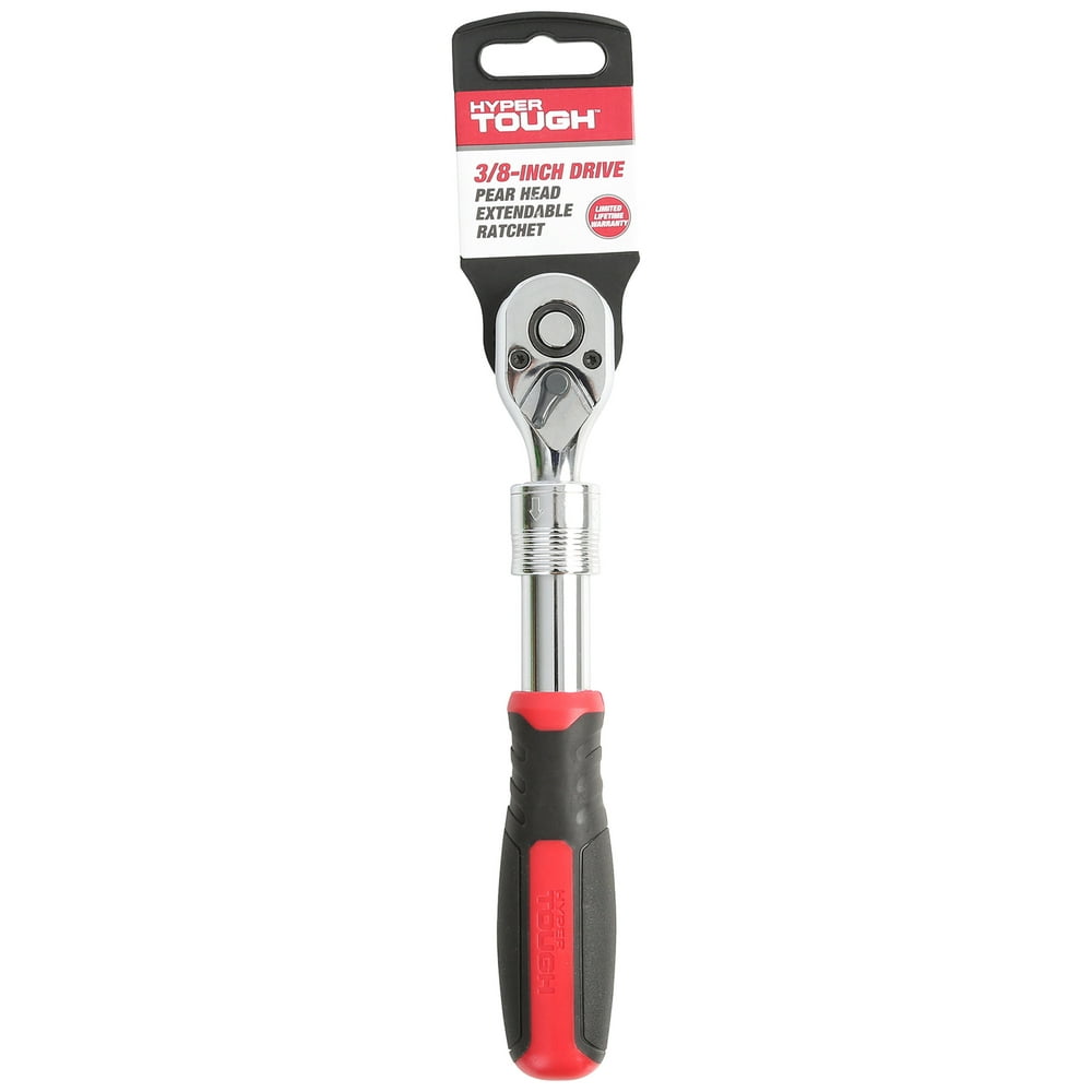Hyper Tough 3/8-Inch Pear Head Extendable Ratchet, 72 Tooth Ratchet - Image 1