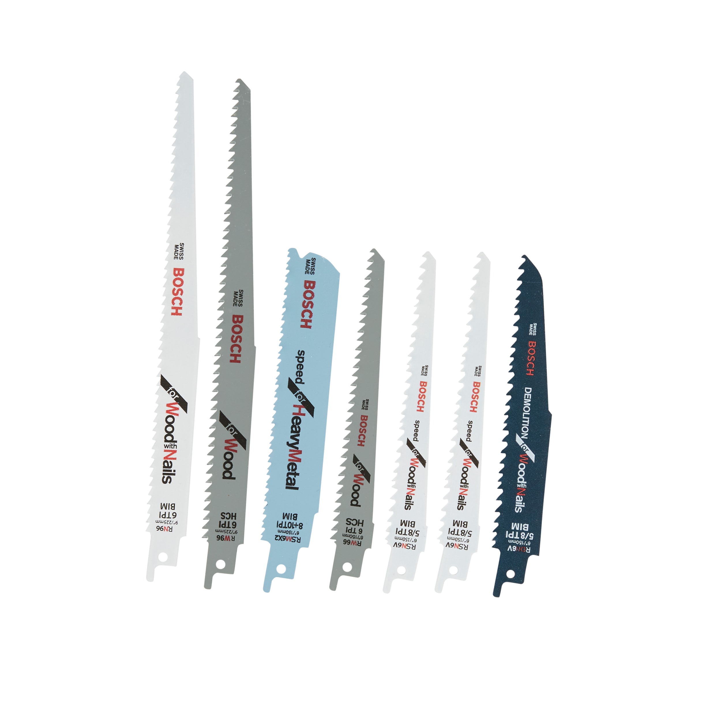 Bosch Bi-metal Wood/Metal cutting Demolition Reciprocating Saw Blade Set 7 -Pack - Image 1