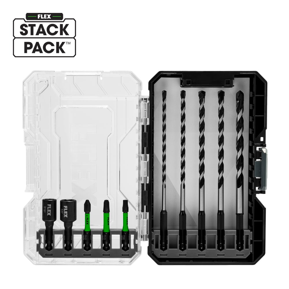 FLEX Stack Pack 10-Piece Carbide Tipped Multi-Construction Drill and Drive Bit Set - FAM10601-10 - Image 1