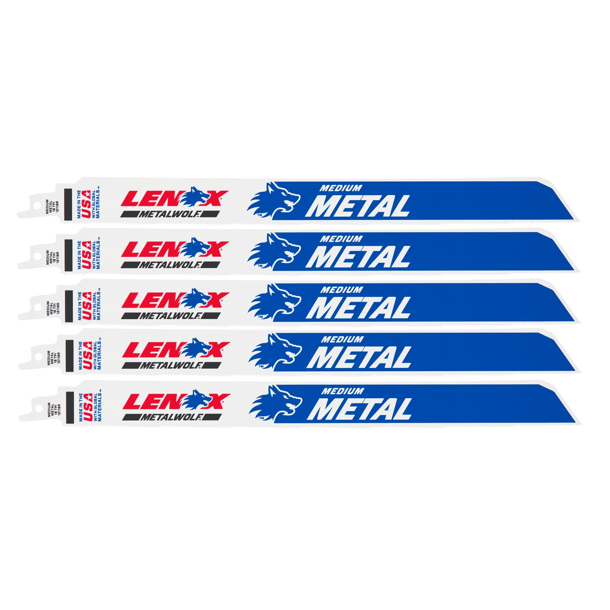 LENOX METALWOLF Bi-metal 12-in 18 TPI Metal cutting Reciprocating Saw Blade Set 5 -Pack - Image 1
