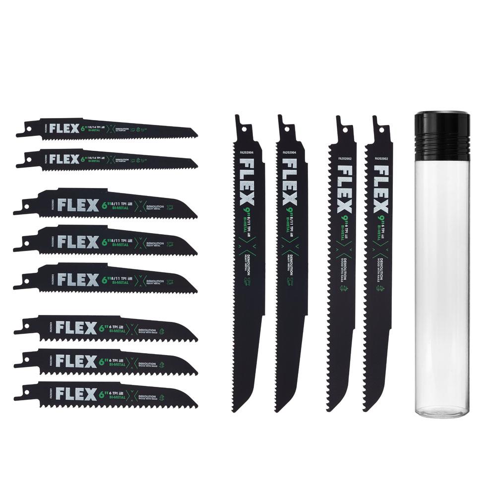 FLEX Demolition Reciprocating Saw Blade Set With Case 12pc - Image 1