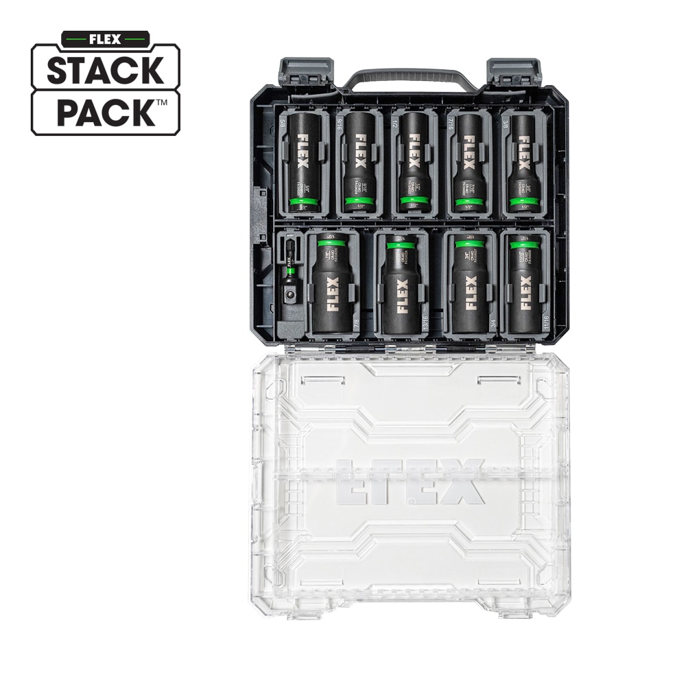FLEX STACK PACK Thin Wall Deep Well 10 -Piece Standard (SAE) 1/2-in Drive Set 6-point Impact Socket Set - Image 1