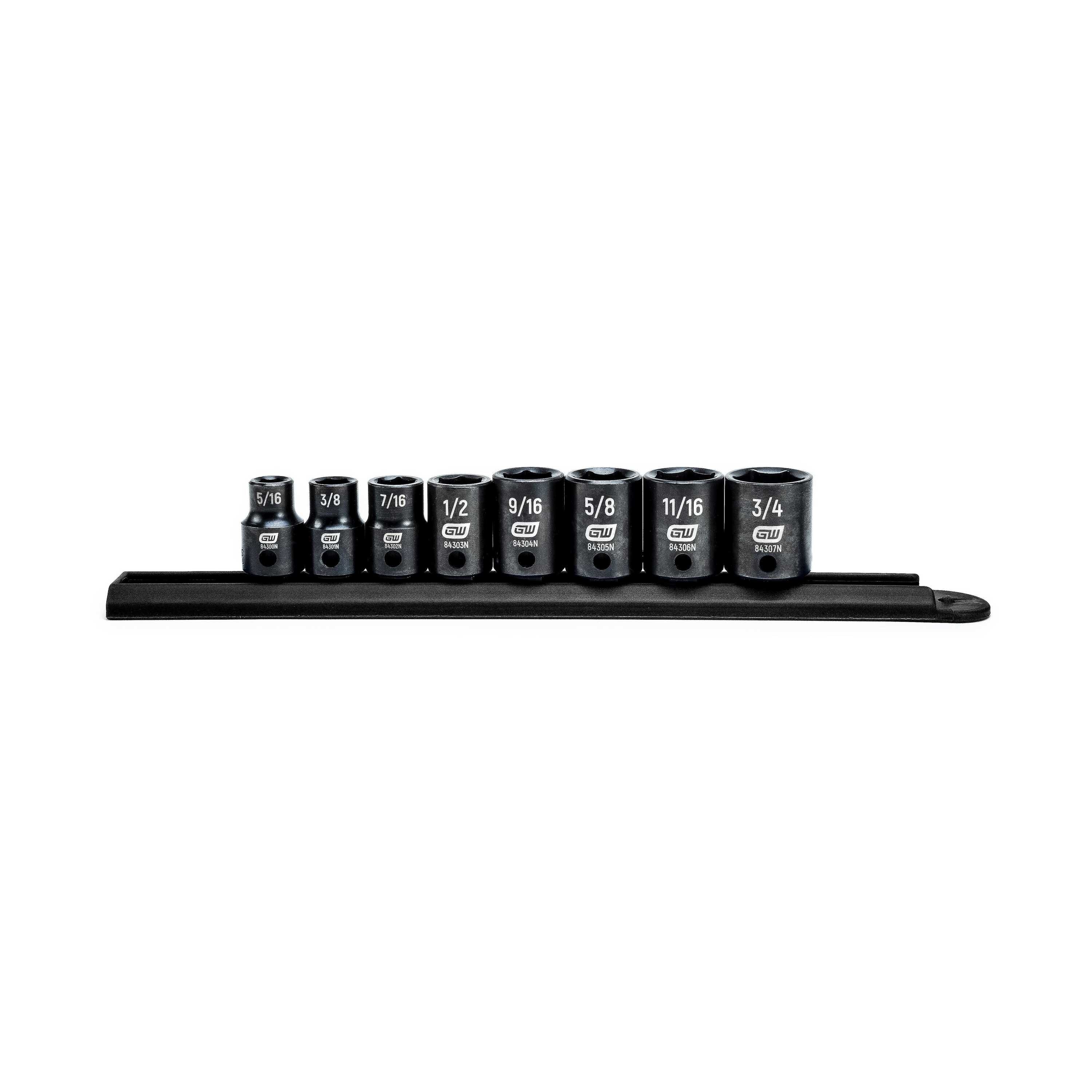 3/8 in. Drive 6-Point SAE Standard Impact Socket Set (8-Piece) - Image 1
