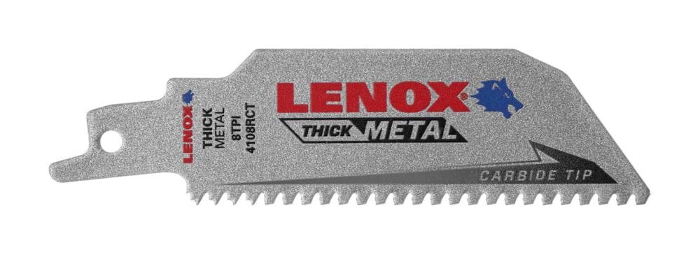 Lenox 4-in 8-TPI Carbide Tooth Reciprocating Saw Blade - Image 1