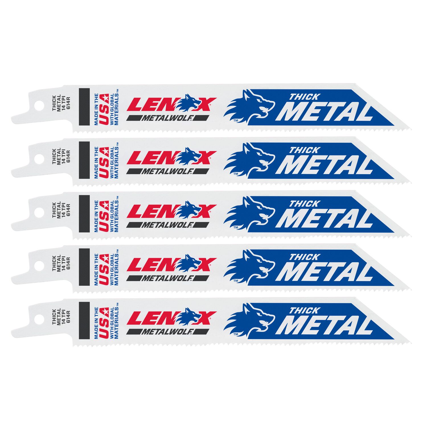 LENOX METALWOLF Bi-metal 6-in 14 TPI Metal cutting Reciprocating Saw Blade 5 -Pack - Image 1