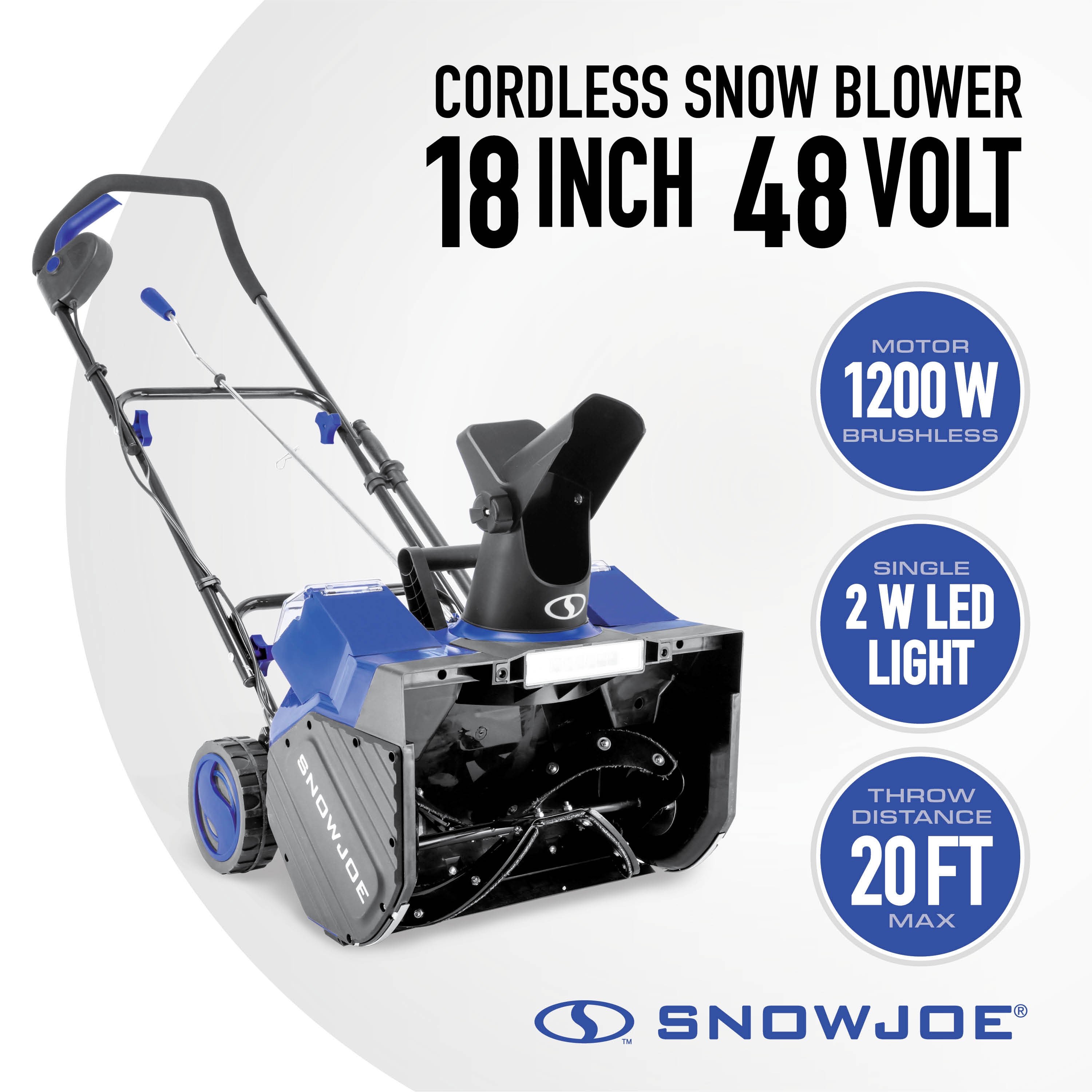 Snow Joe 48-volt 18-in Single-stage Push Battery Snow Blower 4 Ah - Image 1