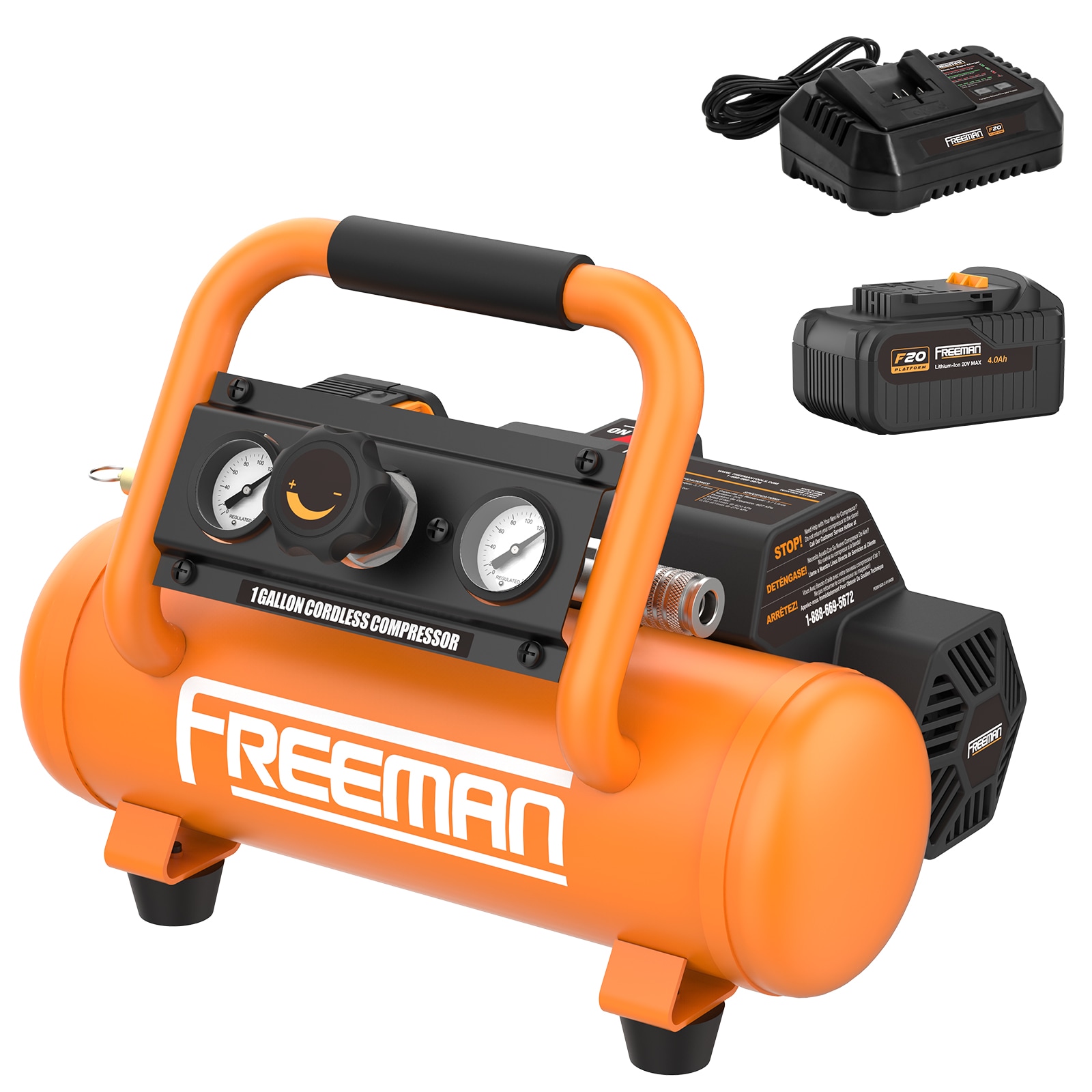 FREEMAN Air Compressor 1-Gallon Portable Electric Cordless 120 PSI Hot dog Air Compressor with Accessories Included - Image 1