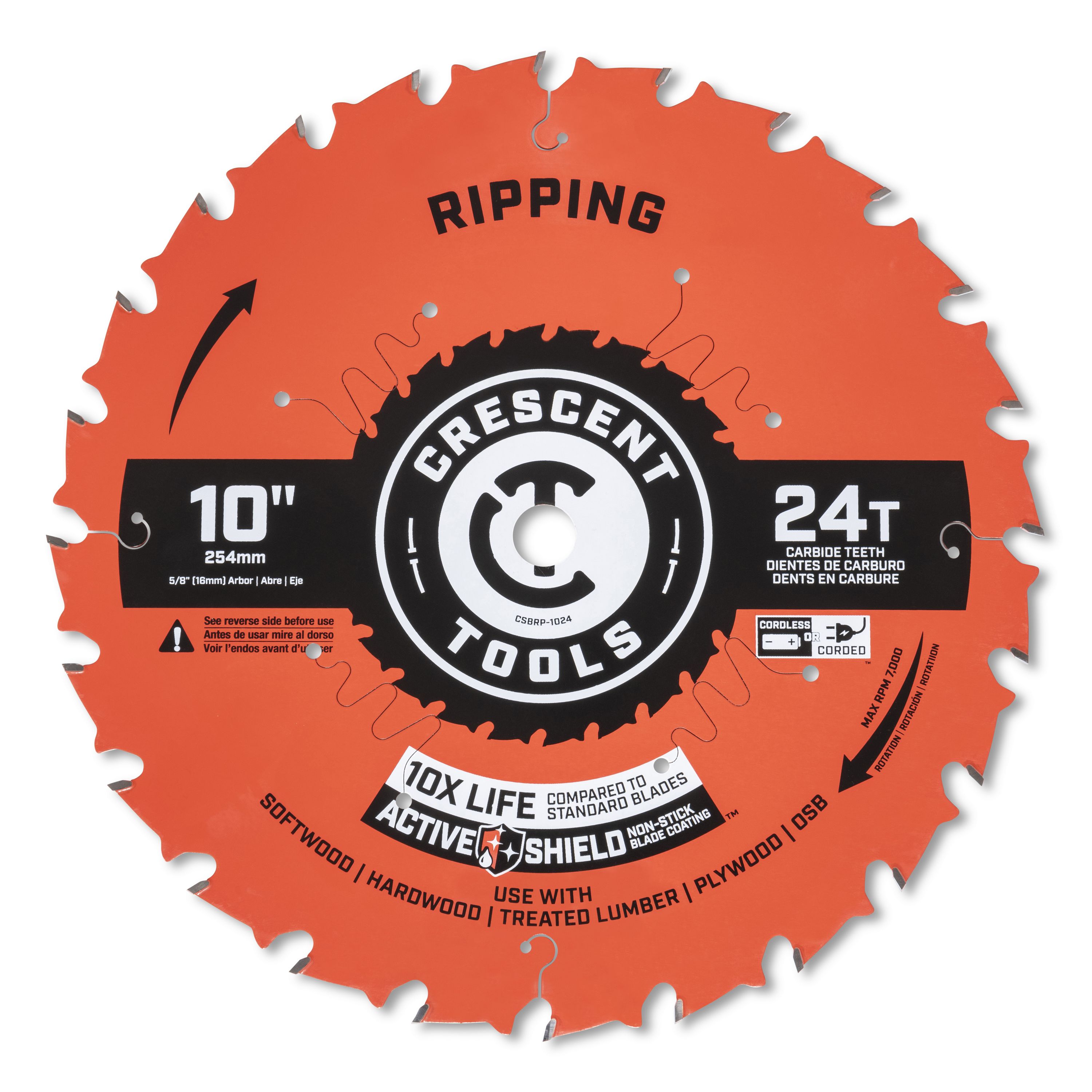Crescent Ripping 10-in 24 -Tooth Rough Finish Carbide Circular saw blade Individual - Image 1